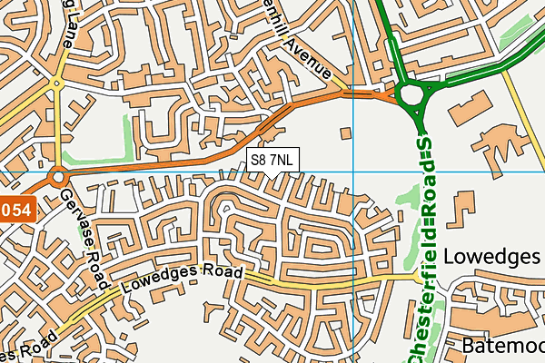 S8 7NL map - OS VectorMap District (Ordnance Survey)