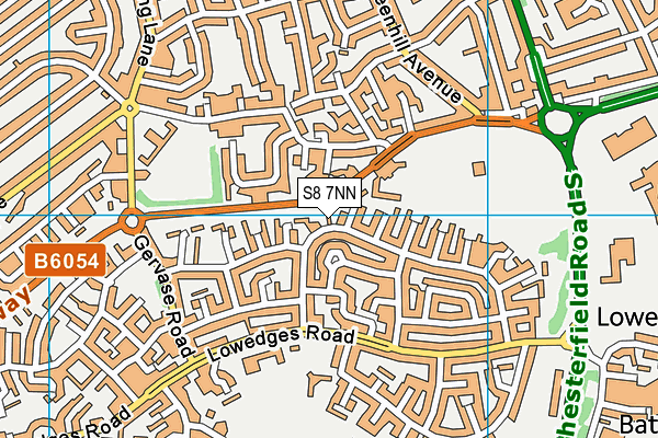 S8 7NN map - OS VectorMap District (Ordnance Survey)