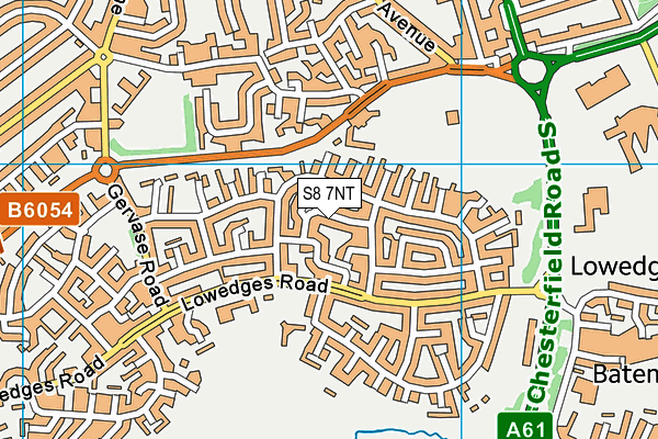 S8 7NT map - OS VectorMap District (Ordnance Survey)