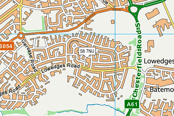 S8 7NU map - OS VectorMap District (Ordnance Survey)