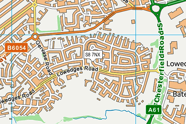 S8 7NX map - OS VectorMap District (Ordnance Survey)