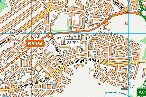 S8 7PP map - OS VectorMap District (Ordnance Survey)
