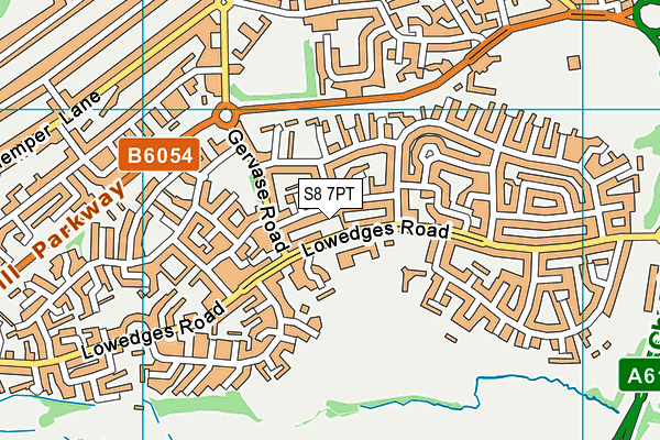 S8 7PT map - OS VectorMap District (Ordnance Survey)