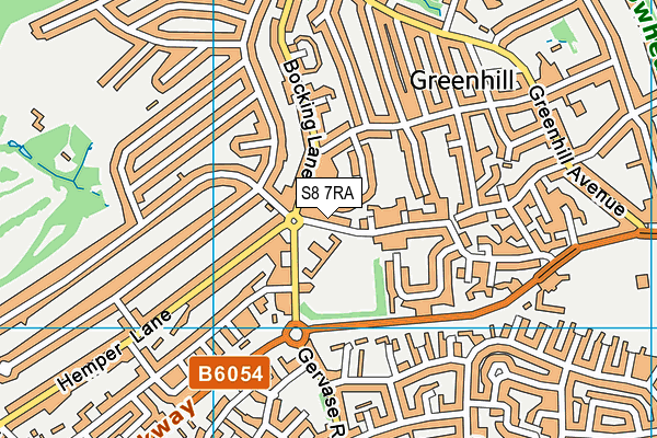 Greenhill Primary School map (S8 7RA) - OS VectorMap District (Ordnance Survey)