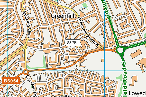 S8 7RL map - OS VectorMap District (Ordnance Survey)
