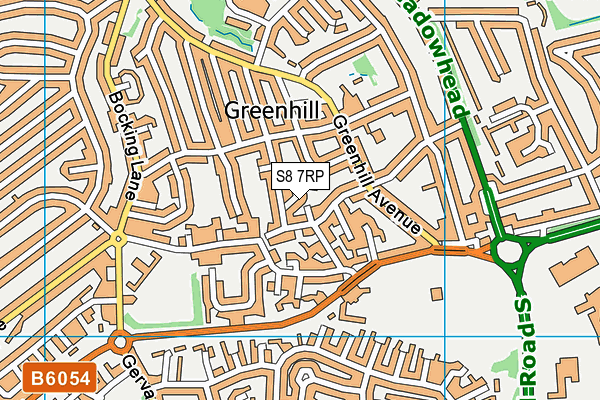 S8 7RP map - OS VectorMap District (Ordnance Survey)