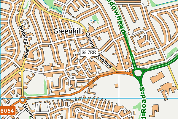 S8 7RR map - OS VectorMap District (Ordnance Survey)