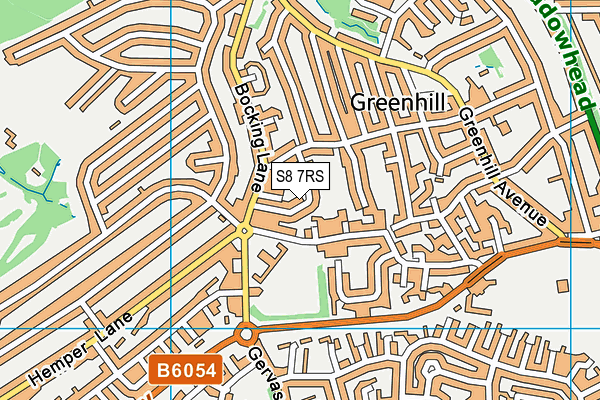 S8 7RS map - OS VectorMap District (Ordnance Survey)
