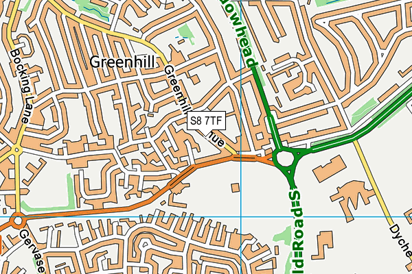 S8 7TF map - OS VectorMap District (Ordnance Survey)
