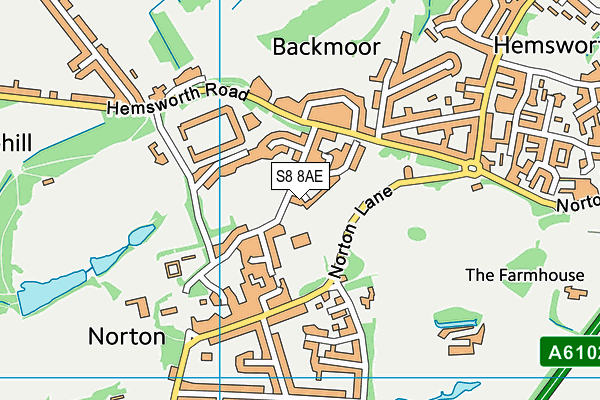 S8 8AE map - OS VectorMap District (Ordnance Survey)
