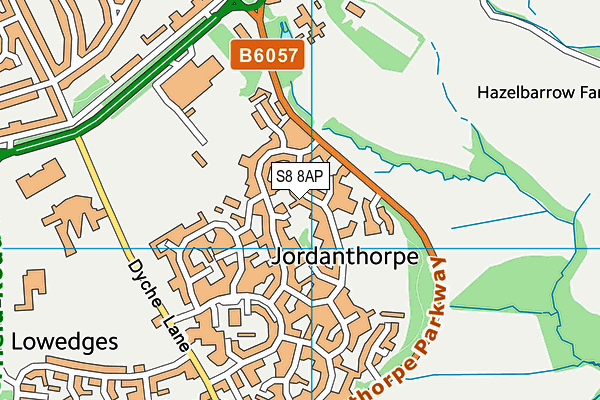 S8 8AP map - OS VectorMap District (Ordnance Survey)