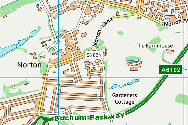 S8 8BN map - OS VectorMap District (Ordnance Survey)