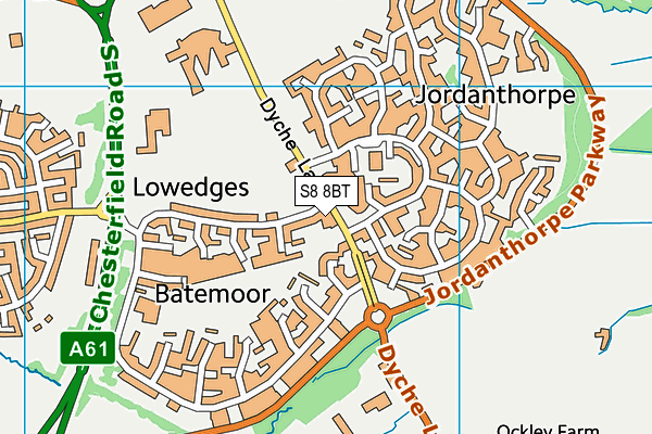 S8 8BT map - OS VectorMap District (Ordnance Survey)