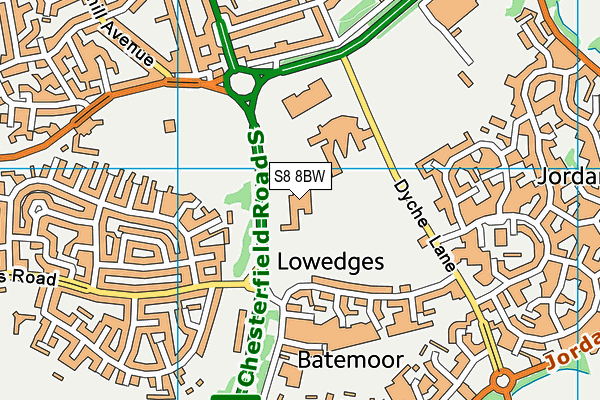 Revive Health Club (Sheffield) map (S8 8BW) - OS VectorMap District (Ordnance Survey)