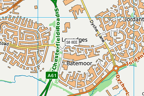 Lower Meadow Primary School map (S8 8EE) - OS VectorMap District (Ordnance Survey)