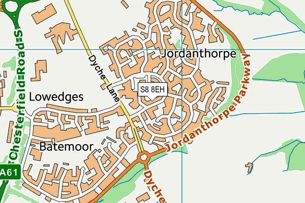 S8 8EH map - OS VectorMap District (Ordnance Survey)