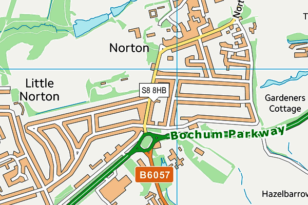 S8 8HB map - OS VectorMap District (Ordnance Survey)