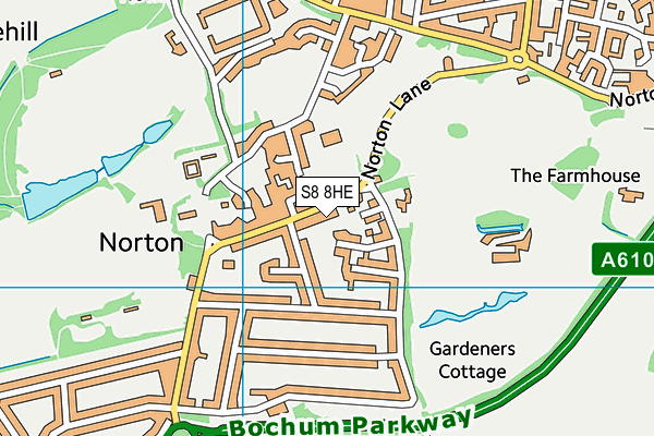 S8 8HE map - OS VectorMap District (Ordnance Survey)