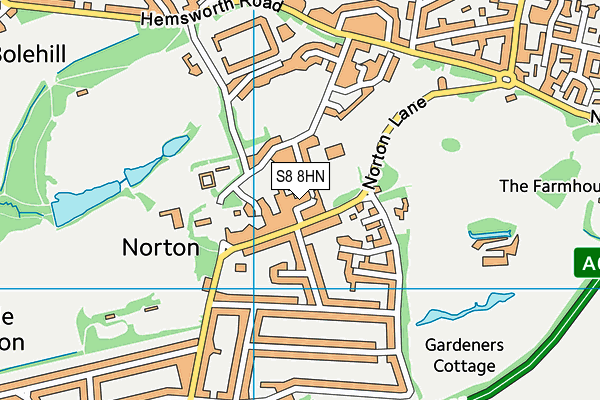 S8 8HN map - OS VectorMap District (Ordnance Survey)