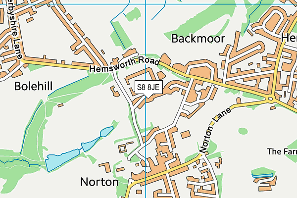 S8 8JE map - OS VectorMap District (Ordnance Survey)