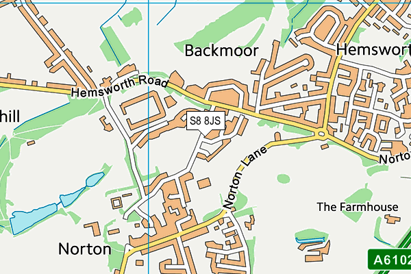 S8 8JS map - OS VectorMap District (Ordnance Survey)