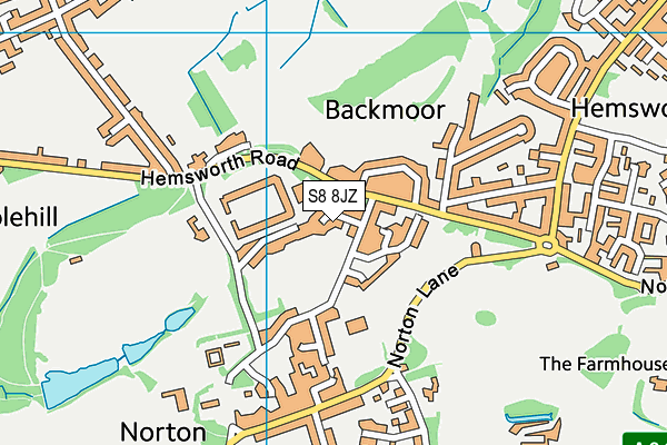 S8 8JZ map - OS VectorMap District (Ordnance Survey)