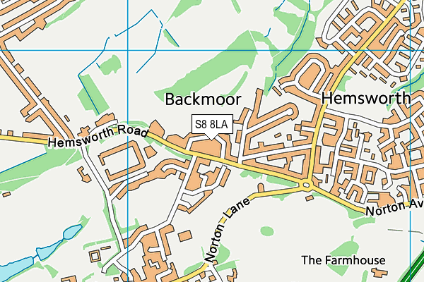 S8 8LA map - OS VectorMap District (Ordnance Survey)