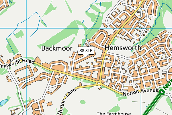 S8 8LE map - OS VectorMap District (Ordnance Survey)