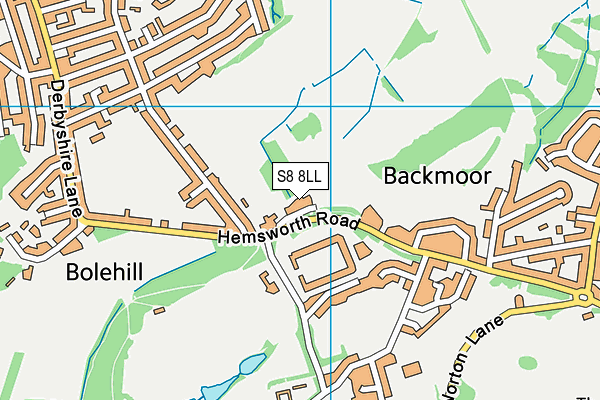 Lees Hall Golf Club map (S8 8LL) - OS VectorMap District (Ordnance Survey)