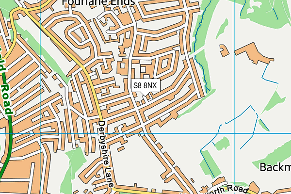 S8 8NX map - OS VectorMap District (Ordnance Survey)