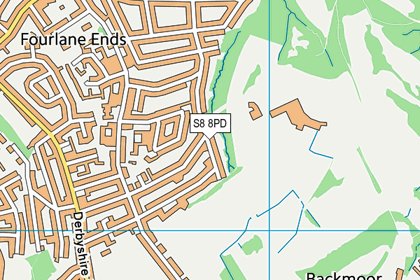 S8 8PD map - OS VectorMap District (Ordnance Survey)