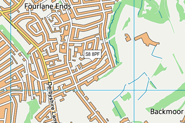 S8 8PF map - OS VectorMap District (Ordnance Survey)