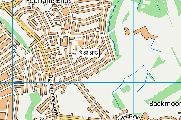 S8 8PG map - OS VectorMap District (Ordnance Survey)