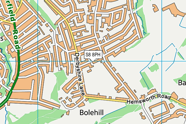 S8 8PH map - OS VectorMap District (Ordnance Survey)