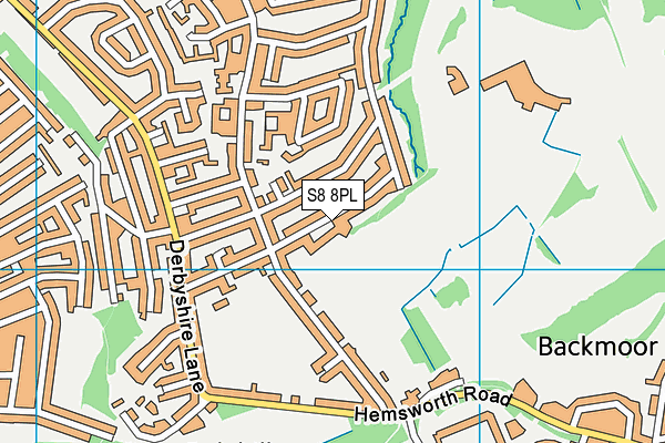 S8 8PL map - OS VectorMap District (Ordnance Survey)