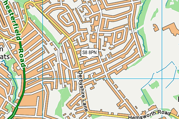 S8 8PN map - OS VectorMap District (Ordnance Survey)