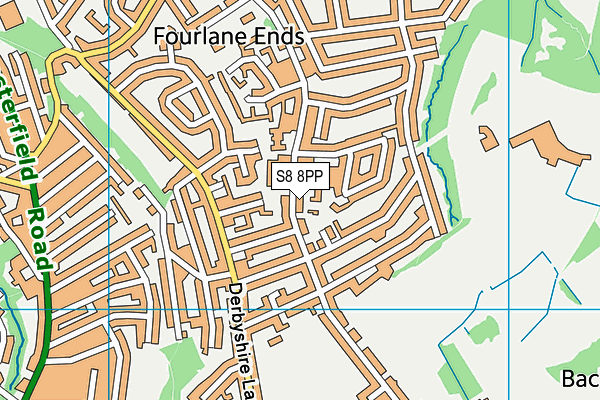 S8 8PP map - OS VectorMap District (Ordnance Survey)
