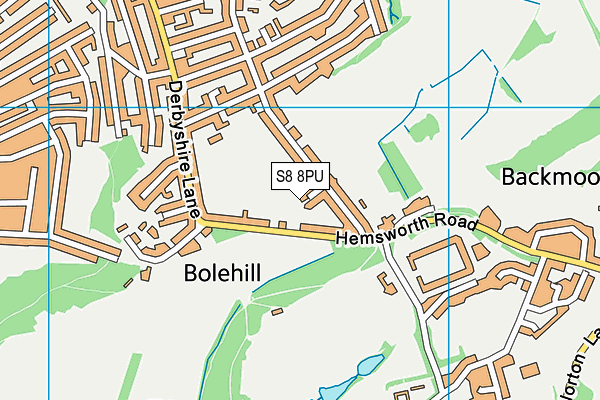 S8 8PU map - OS VectorMap District (Ordnance Survey)