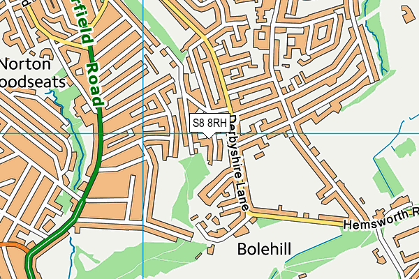 S8 8RH map - OS VectorMap District (Ordnance Survey)