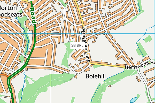 S8 8RL map - OS VectorMap District (Ordnance Survey)