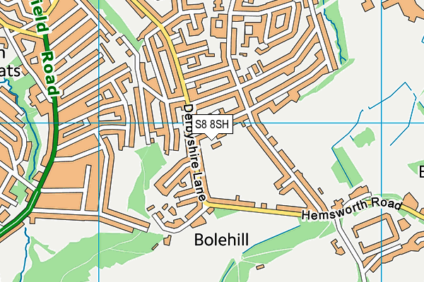 S8 8SH map - OS VectorMap District (Ordnance Survey)