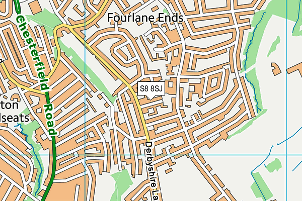 S8 8SJ map - OS VectorMap District (Ordnance Survey)