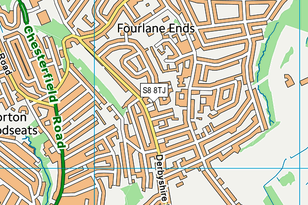 S8 8TJ map - OS VectorMap District (Ordnance Survey)