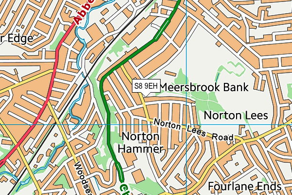 Meersbrook Bank Primary School map (S8 9EH) - OS VectorMap District (Ordnance Survey)
