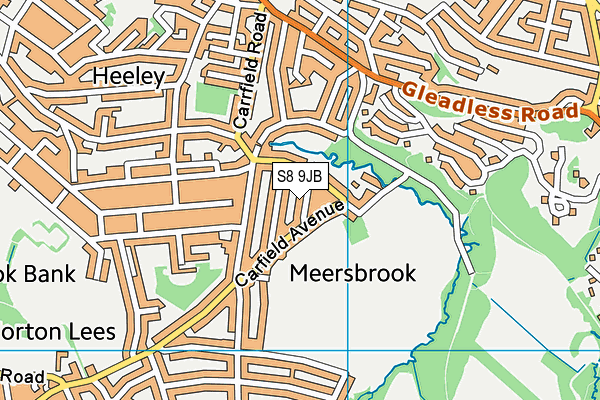 S8 9JB map - OS VectorMap District (Ordnance Survey)