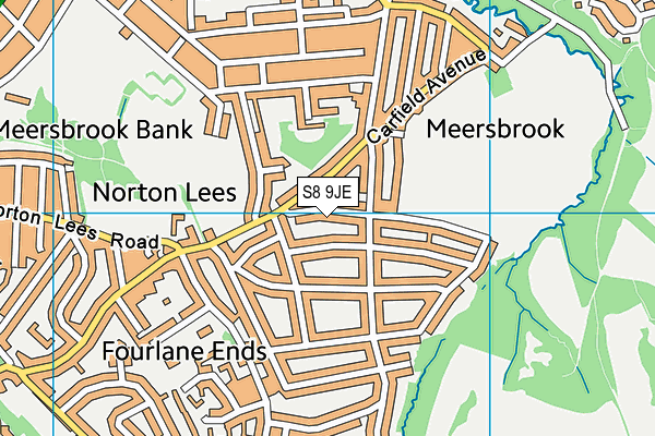 S8 9JE map - OS VectorMap District (Ordnance Survey)