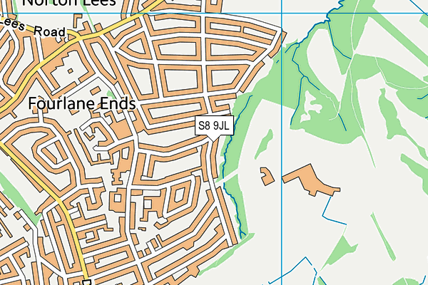 S8 9JL map - OS VectorMap District (Ordnance Survey)