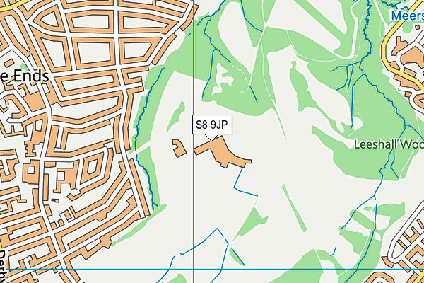 S8 9JP map - OS VectorMap District (Ordnance Survey)