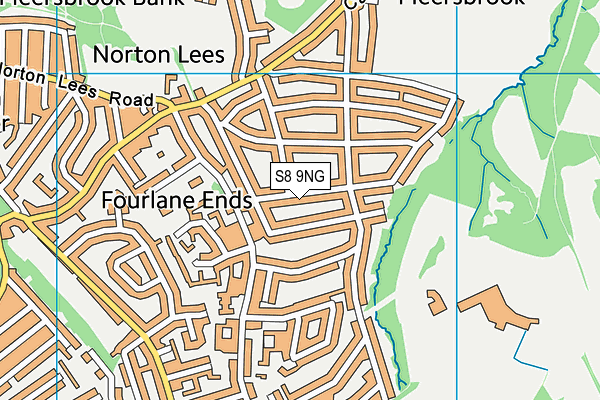 S8 9NG map - OS VectorMap District (Ordnance Survey)