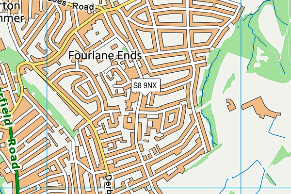 S8 9NX map - OS VectorMap District (Ordnance Survey)